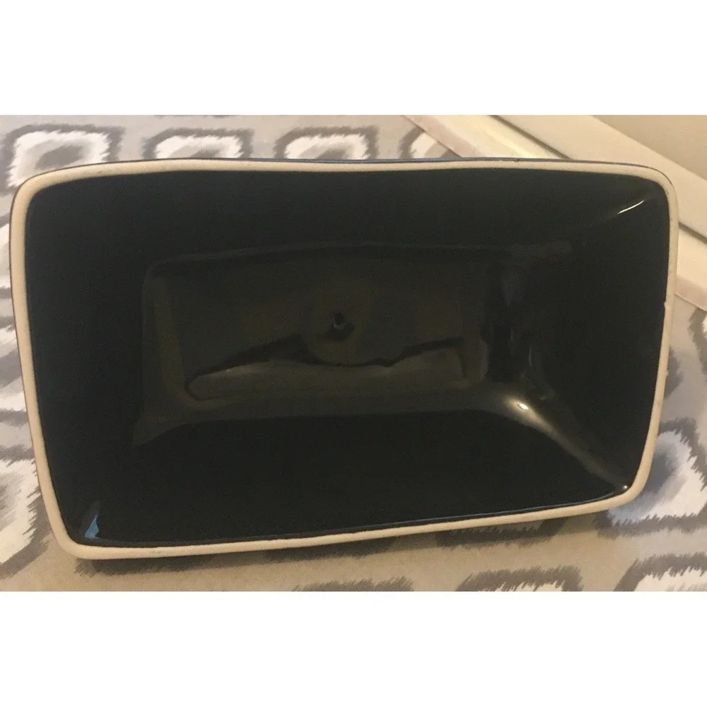 Park Chateau Spooky Ceramic Halloween Black Butter Dish With Gold Spiders & Webs